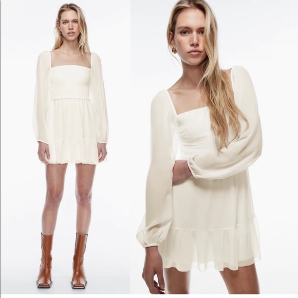 Aritzia Dresses & Skirts - Aritzia Wilfred Tempest Mini Dress in Light Birch